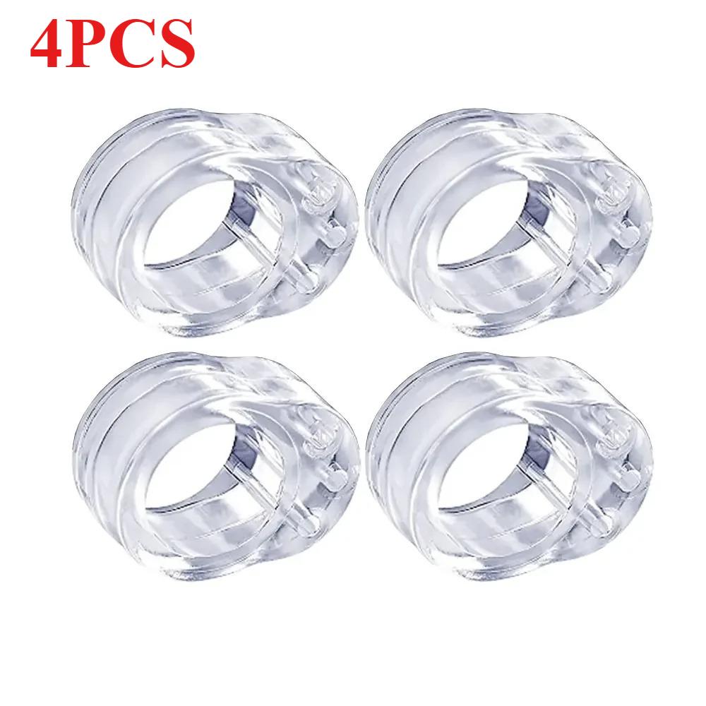 4PCS Clear Door Knob Protector Cover Mute Transparent Handle Bumper Anti Collision Wall Protection Cushion Home Improvement