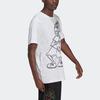 Adidas Originale Disney Goofy Cartoon Sport T-Shirt - Gestreift & Atmungsaktiv Herren Tops Weiß HC0646