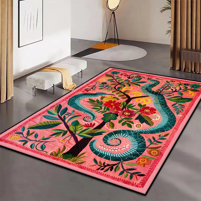 American Abstract Living Room Carpet Modern Decoration Bedroom Bedside Large Rugs Easy Clean Bathroom Non-slip Entrance Door Mat