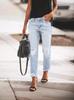 TUME Women's Elastic Retro Denim Trousers