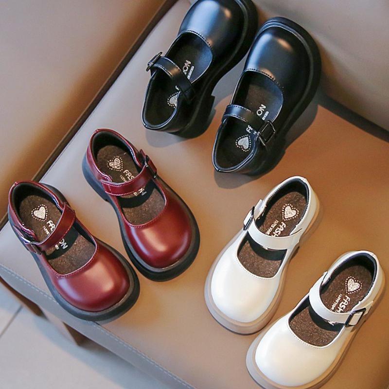New Kid Sandals Summer Fashion Simple Leather Shoe Retro Anti Slip Soft Princess Shoes Mary Jane Lightweight Elegant Girl Shoes