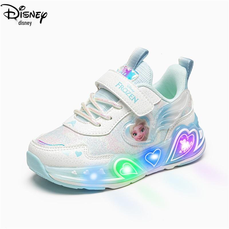 2026 Light-Up Elsa Princess Leather Sneakers for Girls - Luminous Sports & Running Shoes, Spring/Autumn. 23