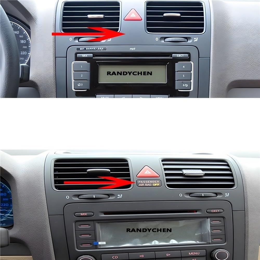 1PCS Car AC Air Vent Outlet Grill Compatible for VW Golf 5 GTI R32 Rabbit 2004-2009 Jetta A5 MK5 GLI 2006-2011(Middle-with Hole)