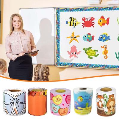 Kleurrijke Strikrand Decoratieve Sticker Bloemen DIY Posterrand Stickers Zelfklevend Zwart Bord Decoratieve Stickers