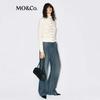 MO&Co. Women's Tailored Pleated Wide-Leg Jeans