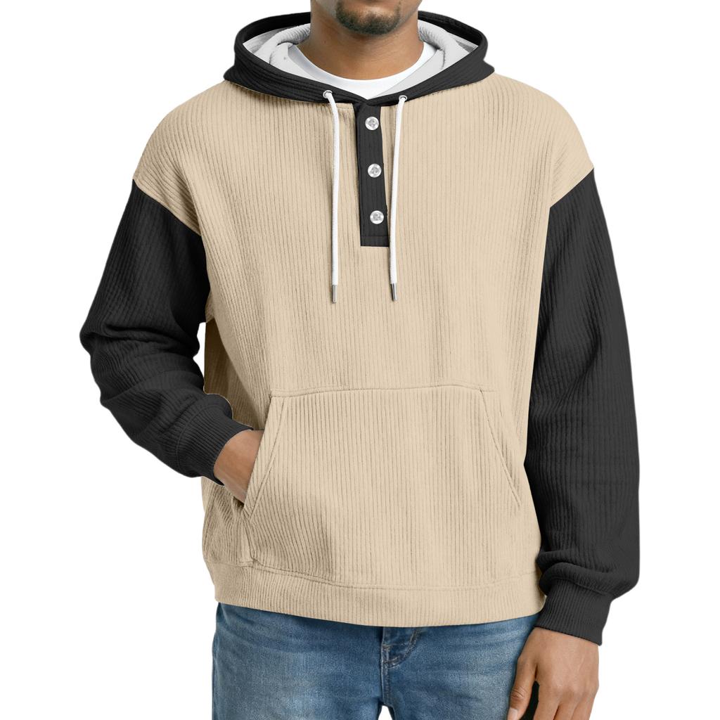 Men's Knit Hooded Sweatshirt Casual Long-Sleeve Sweatshirt