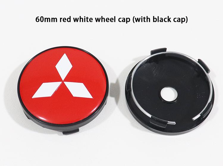 4pcs Mitsubishi 56mm 60mm ABS Car Emblem Wheel Center Hub Cap Auto Rim Refit Dust-proof Badge Covers Sticker Styling Accessories