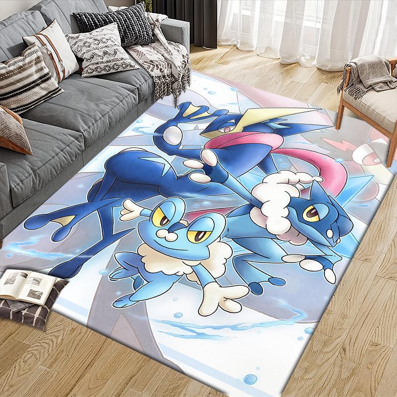 Greninja Theme Illustration Square Area Rug, Non-Slip Floor Mat for Bedroom, Perfect Gift for Pokemon Fans.chl