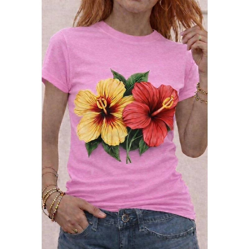 Women's T Shirt Print Graphic Animal Plants Vintage Stylish Classic Short Sleeve Crew Neck Round Regular Tops Summer Spring