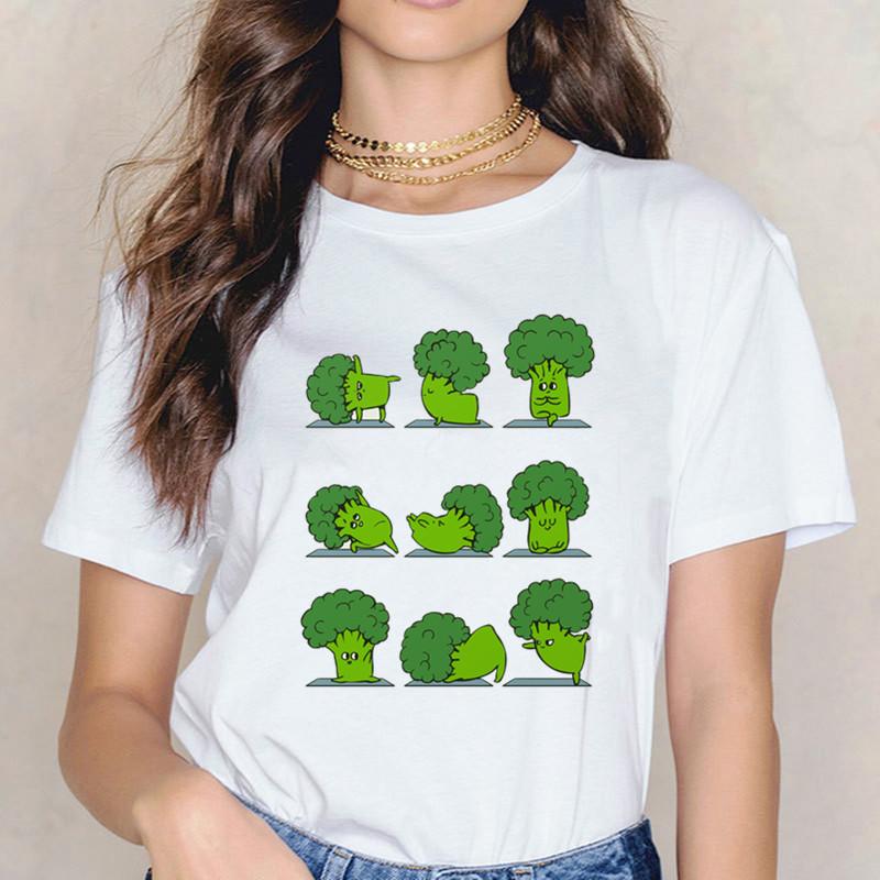 Buy Funny Broccoli Tee Shirt Women Summer Vegetables Plus Size Basic