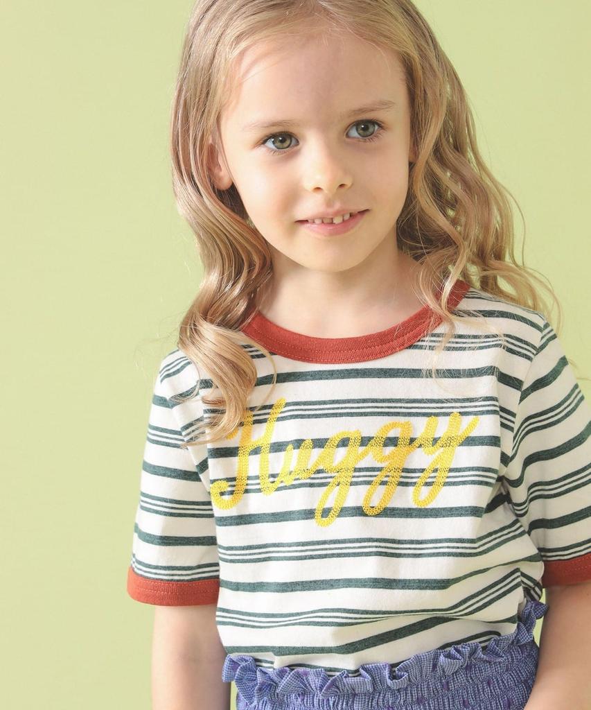 Kodomo BEAMS Uhr Kids Embroidery Border T-Shirt 2026SS 3-6Y Japan