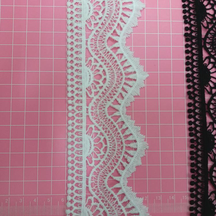 Компьютерная вышивка Неэластичное Полое Молочный шелк, Водорастворимая вышивка Штрих-код Кружево Аксессуары для одежды Широкое кружево White