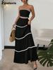 New Foreign Style Summer Vacation Casual Elegant Lace Long Dress Two-Piece Set