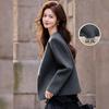 Women's Elegant Round Neck Short Wool Blend Coat