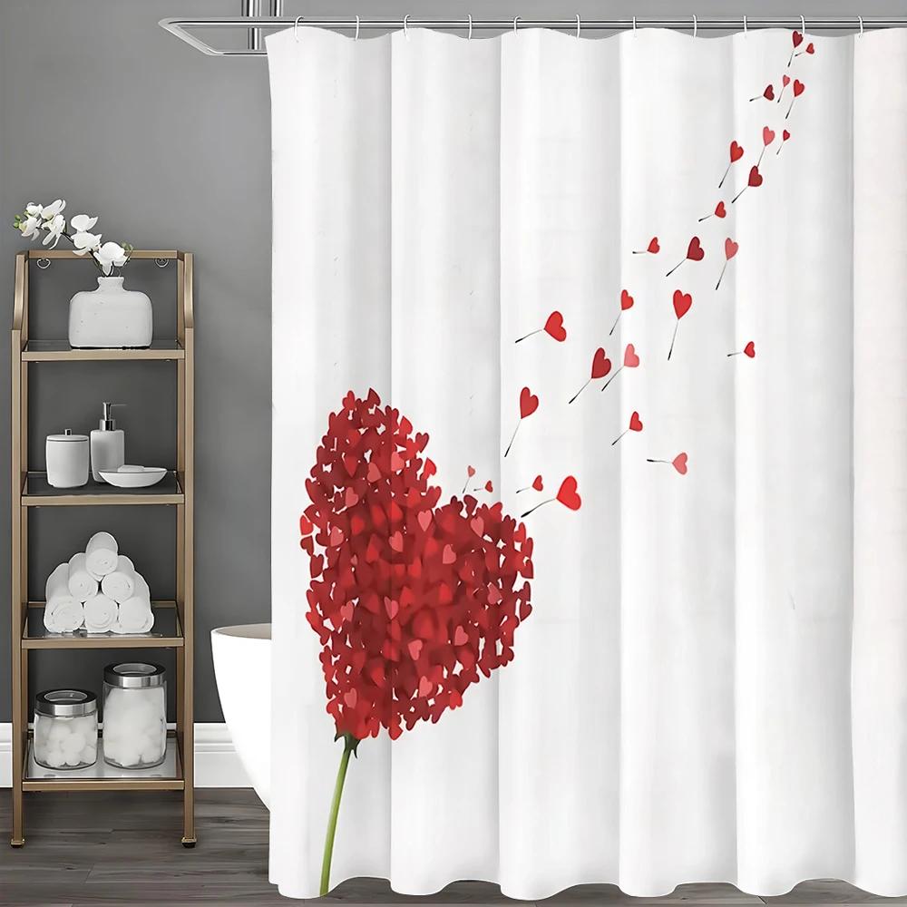 Jessica Chen Love Dandelion Shower Curtain, Bathroom Decorative Shower Curtain, Waterproof Shower Curtain With Hooks