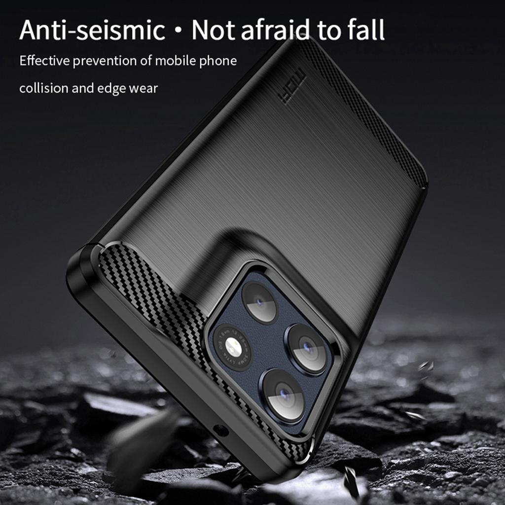 Pro Motorola Moto G86 5G Zadní kryt MOFI Kartáčovaná textura Karbonové vlákno Měkké TPU pouzdro