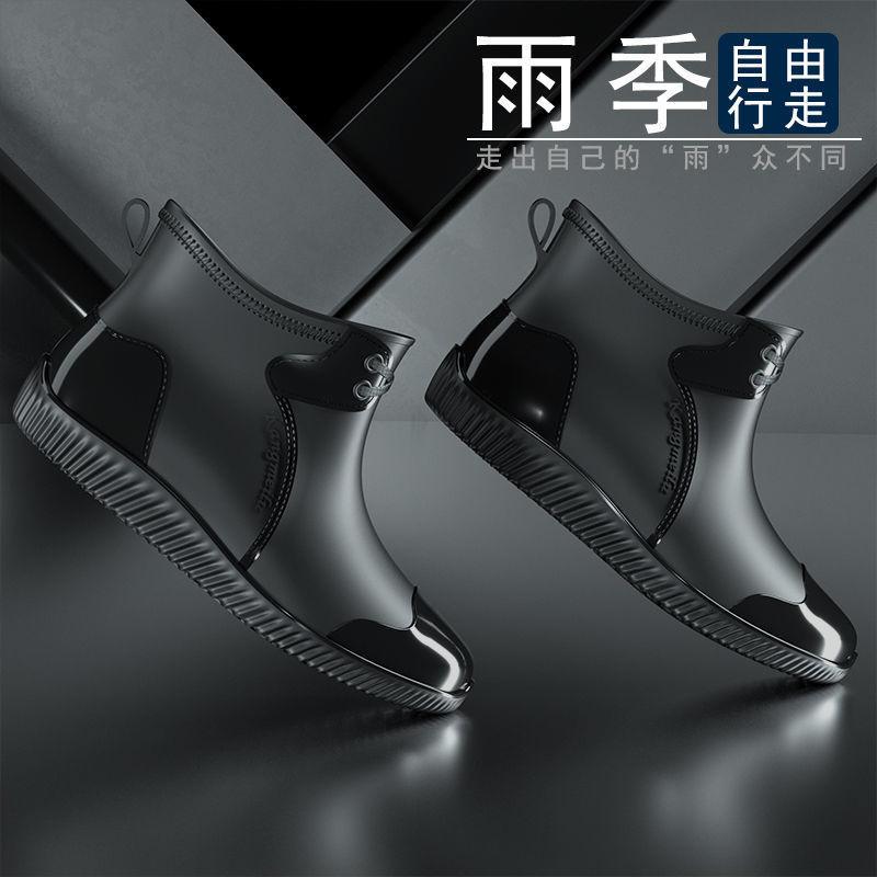 Water shoes short rain shoes men's fashion work rubber shoes non-slip outer wear fishing shoes rain boots