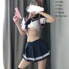 Women's Sexy Cosplay Lingerie Student Uniform Set With Velcro Design Miniskirt Outfit