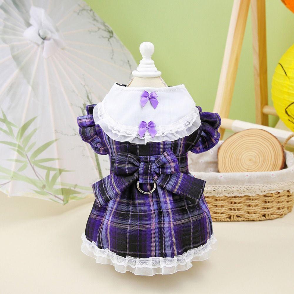 Breathable Pet JK Skirt Cute Cat Princess Dress Pet Chest Strap Pet Vest Harness  Spring