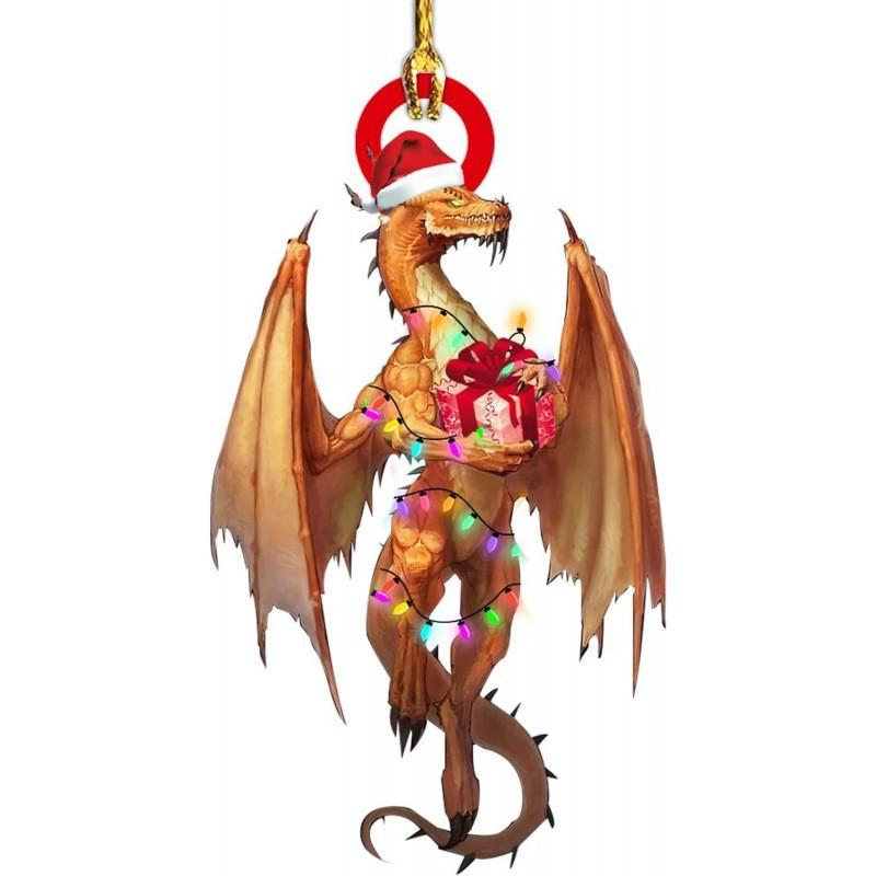 Festive Cartoon Style Acrylic Dragon Car Ornament For Vibrant Christmas Decor