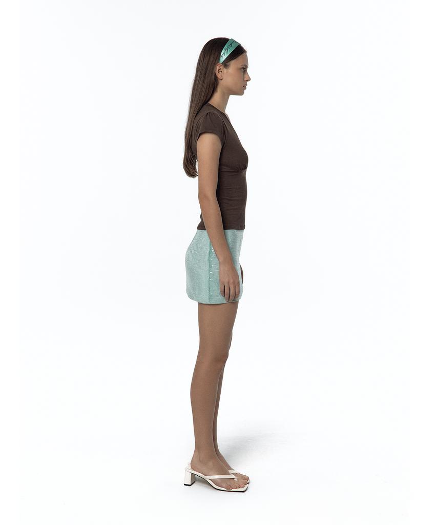 Kasiko Spangle Mini Skirt Mint