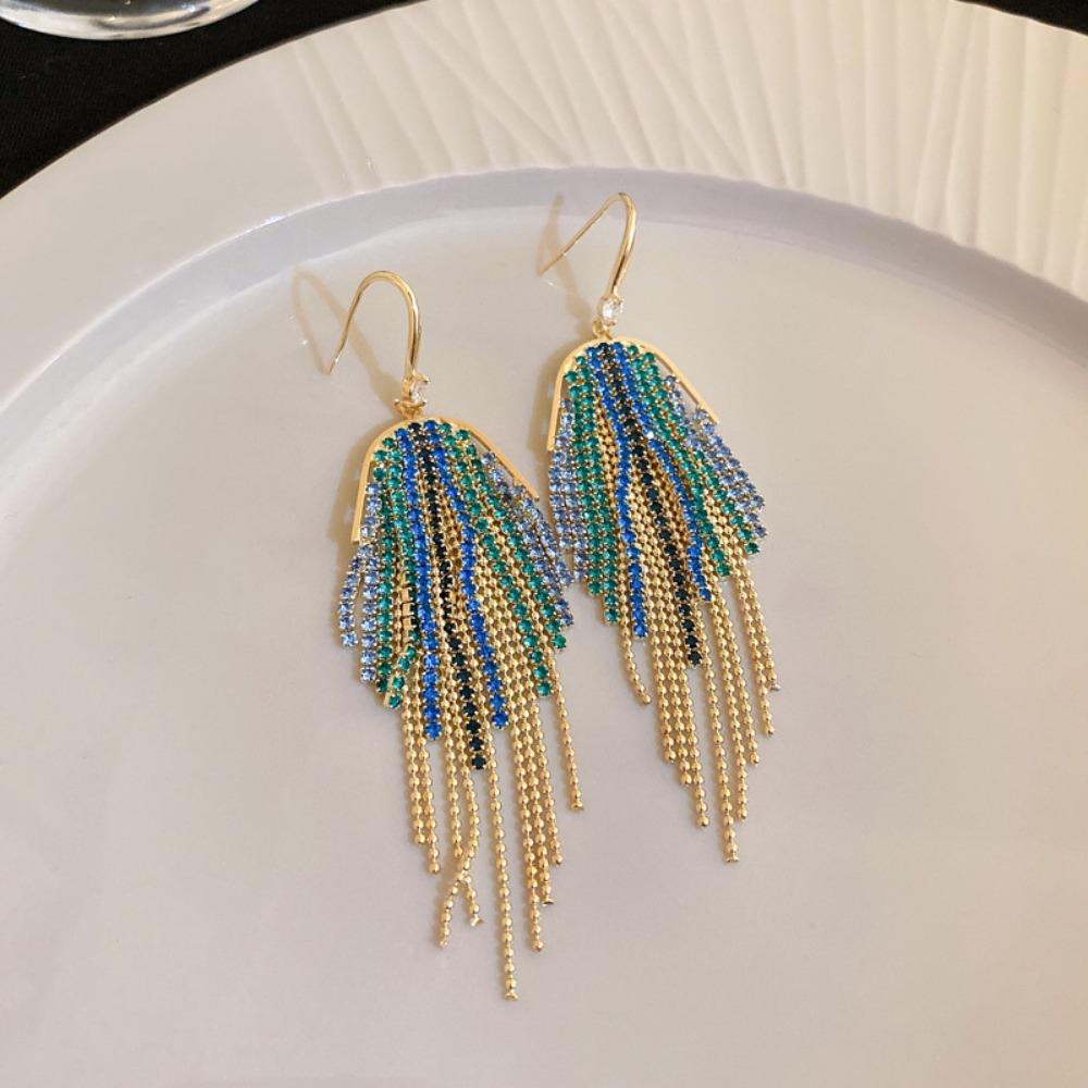 Zircon Inlaid Pearl Butterfly Geometric Earrings European and American Exaggerated High-end Stud Earrings Temperament Light Luxury Earrings