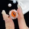 BELLA BOX Luxury High-end Fenda Color Plain Oval Adjustable Ring Suitable For Women's Daily Party Fashion Jewelry