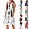Summer Dresses For Women Loose Beach Vacation Casual Sleeveless V-neck  Sundresses With Pockets Tank Dress