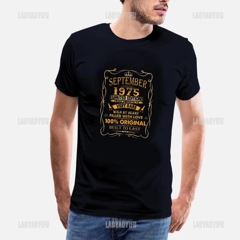 Vintage 1975 Limited Edition Men T Shirts Retro Classic Art Print Tees Short Sleeve O Neck Harajuku Streetwear Birthday Gifts