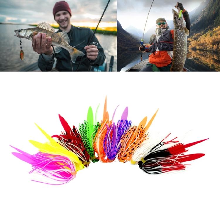 10 Pièces Élastiques Jupes Parapluie Silicone Spinnerbait Skirts Remplacement Jupes de Pêche Accessoires de Pêche d'Extérieur