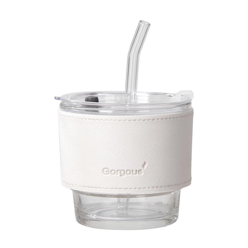 Ding Le Heat-Resistant Glass Cup with Straw