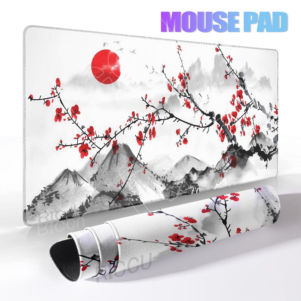 Mouse Pad Gaming Accessories Cherry Blossoms Mousepad Gamer Cabinet Desk Mat Pc Cabinet Setup Keyboard Extended Offices XXL Pads