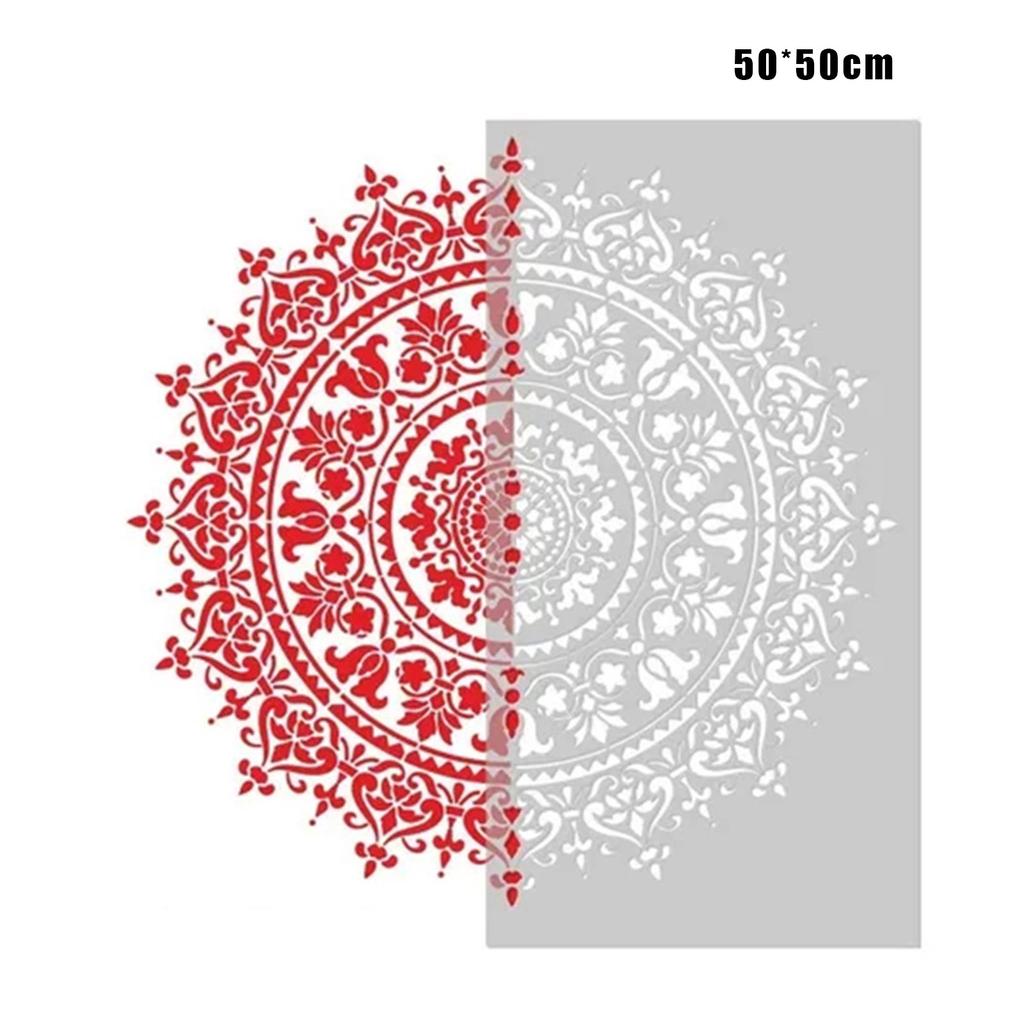 Mandala Drawing Craft Stencil Reusable Mandala Auxiliary Painting Template for Wood Wall Floor Fabric Tile