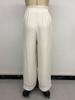 Baifen Zhi Yi: 2026 Resort Style Casual Lace Patchwork Wide-Leg Pants with Elastic Waist