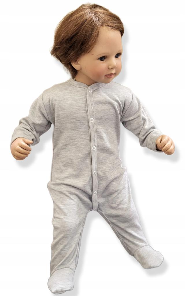 Full Zipper Romper 50 Pajamas for a Girl, Smooth Gray Melange