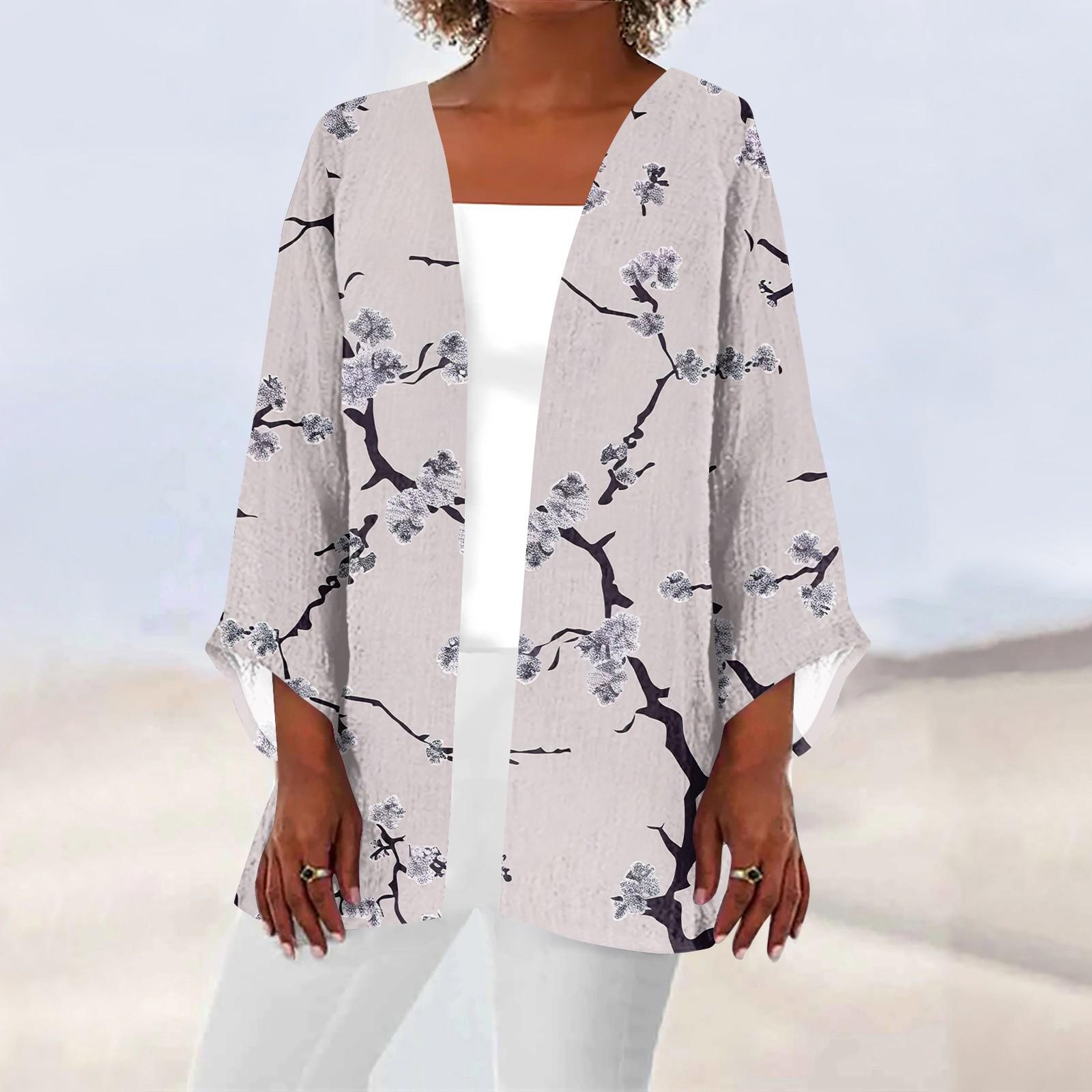 

Женская повседневная модная легкая куртка средней длины с принтом, кардиган XXXXL