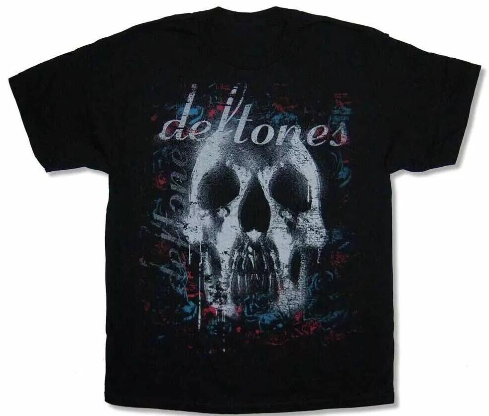 Vintage Deftones Skull Black T-shirt Black All Size Shirt XXXL