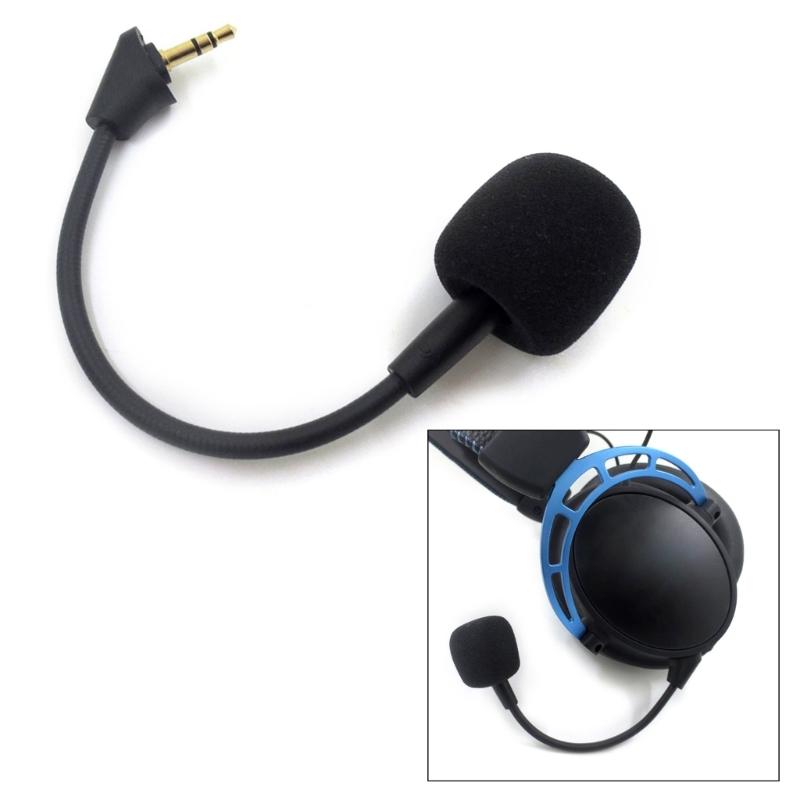 Replacement Game Mic 3.5mm Microphone Mic for HyperX Cloud-Alpha S Gaming Headset Noise Cancelling Mic Foam Cover
