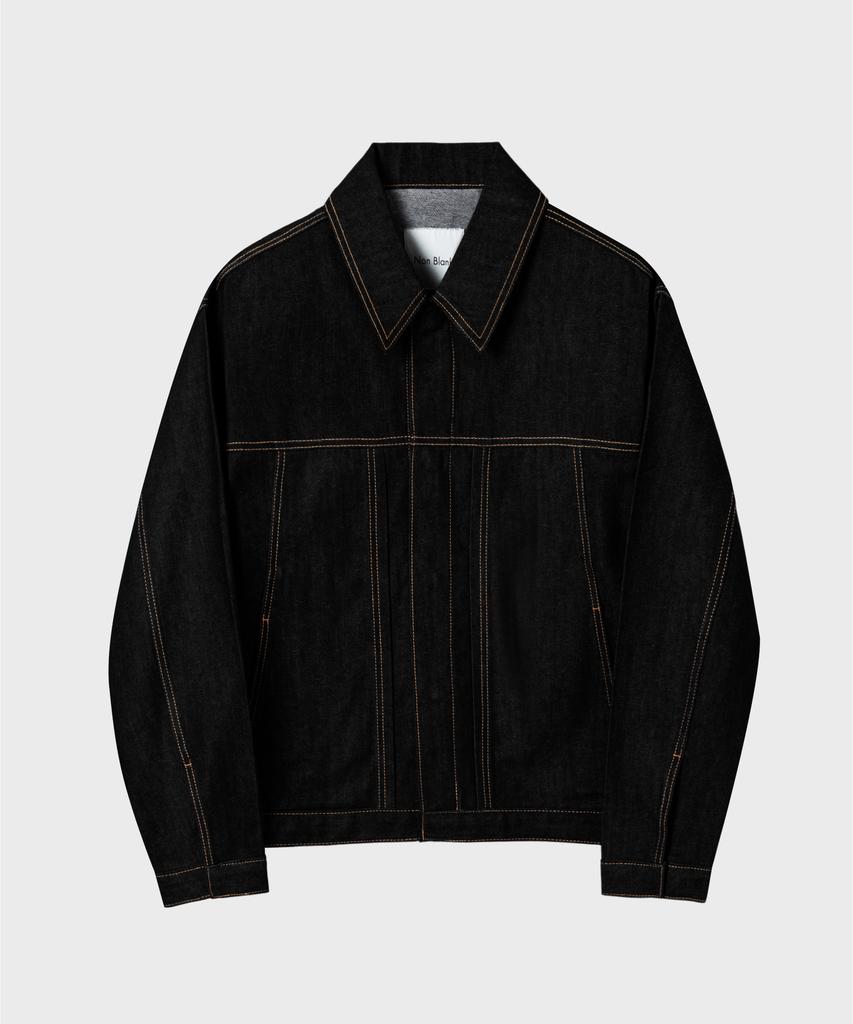 Nonblank Pointed Collar Denim Jacket_Black