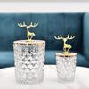 Modern Crystal Glass Ornaments: Golden Deer Decoration for Coffee Table