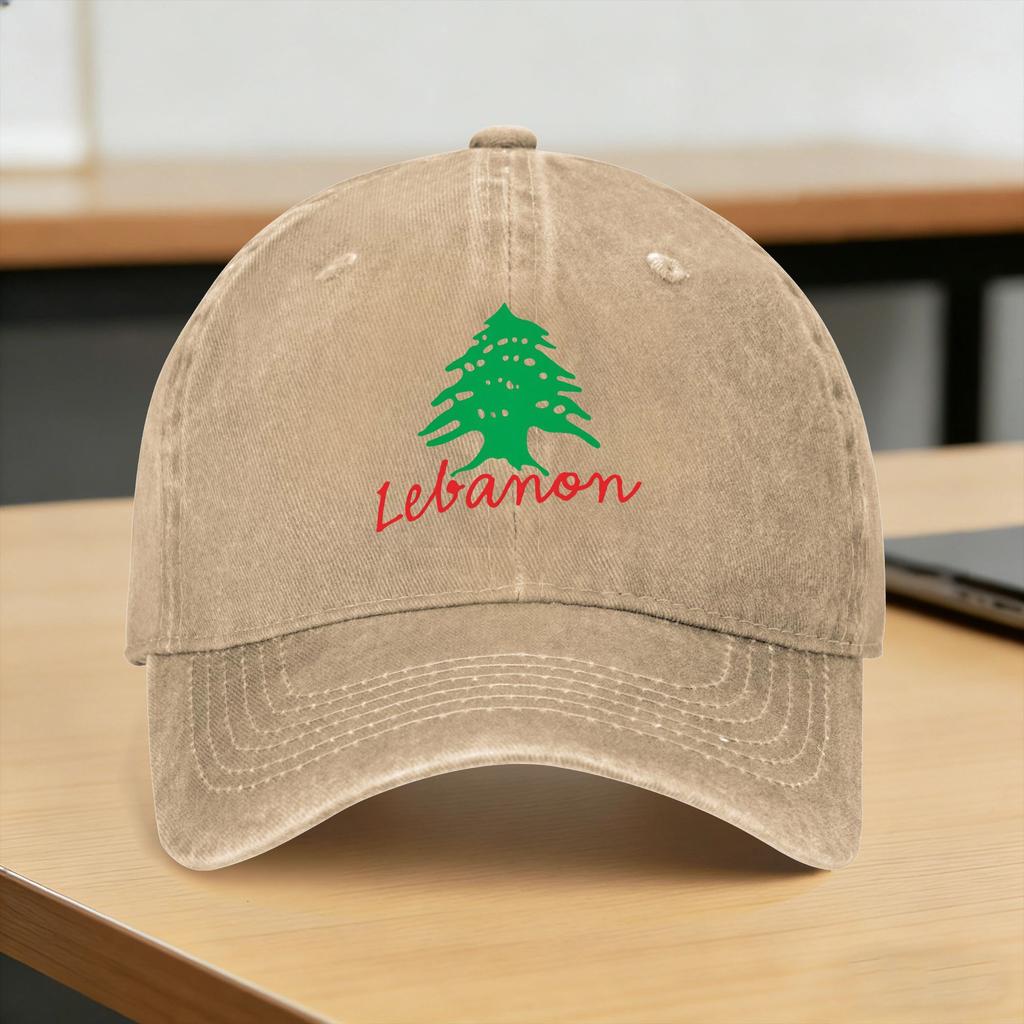 Lebanon Flag Map Washed Baseball Cap Lebanese Yk Cool Sun Hip Hop Hats Summer Unisex Women Kpop Rock Baseball Caps