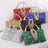 Luxury Party Evening Gold Diamond Women's Handbag Multi Crystal Strap Set Wedding Wallet Matching Wallet Handbag 2025 New Gift