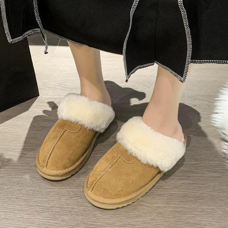 Autumn and winter snow boots short boots new fluffy shoes slippers wear autumn and winter warm velvet cotton shoes women's shoes tide