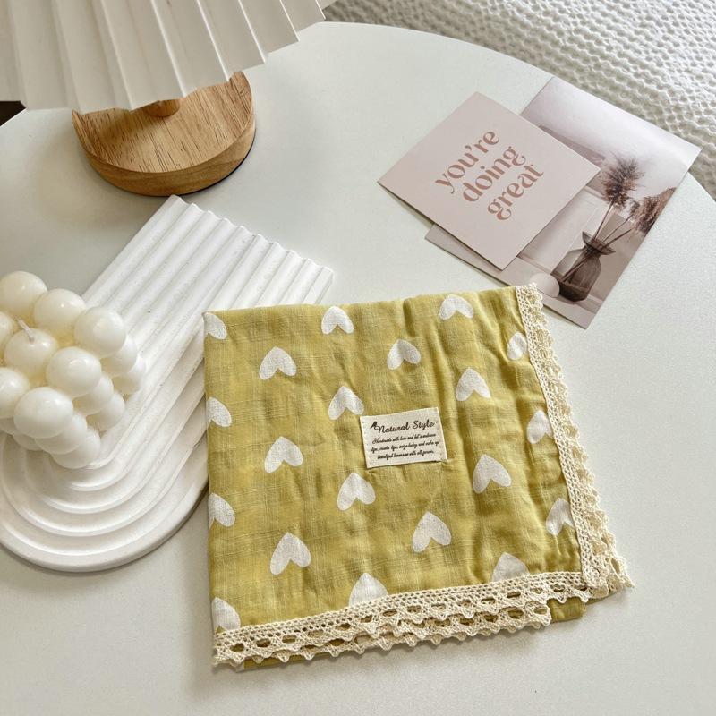 60CM Floral Small Square Scarf Women's Korean-Style Artistic Small Scarf Decorative Cotton Scarf Hair Band Square Hijab