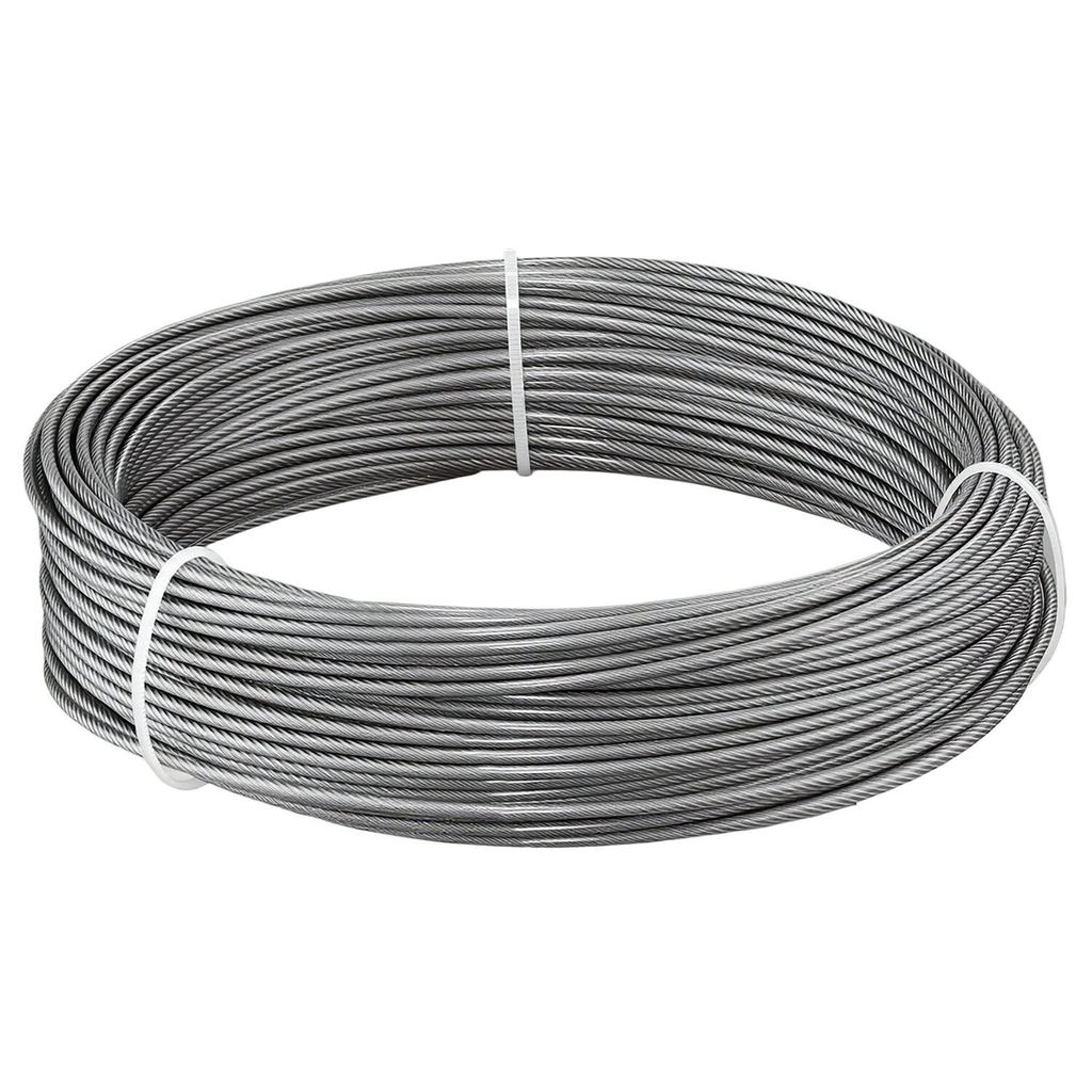 2 mm Wire Rope Kit, 35.1 m Length, 304 Stainless Steel Wire Cable, 2 kN Breaking Strength, 7 x 7 Strands Construction, Steel Cable for Deck Railing