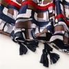 Rectangular Shawl Scarf, Trendy Printed Beach Scarf, Fashionable Sunshade Scarf, Outdoor Soft Large Handkerchief, All Season Warm Tassel Scarf