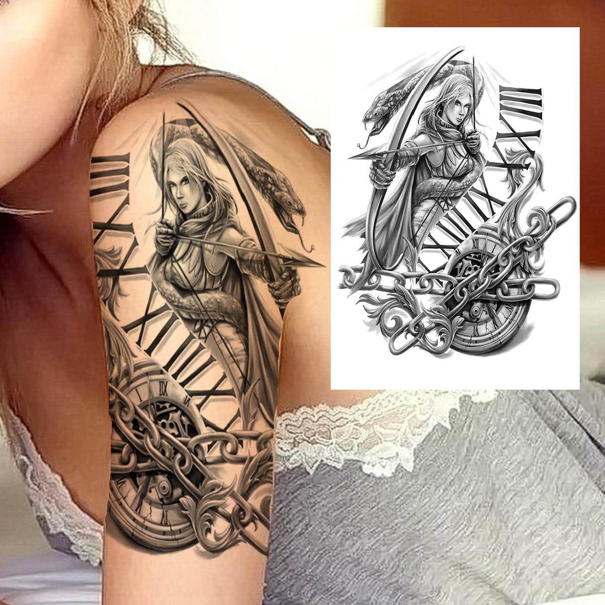 

Черный Волк Демон Временные Татуировки Для Мужчин Женщин Взрослых Детей Поддельные Сова Скелет Татуировки Наклейки Воин Тигр Рисунок Тела Татуировки Ноги