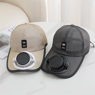 Summer Solar Charging with Fan Hat Men and Women Breathable Mesh Sunscreen Outdoor Sunshade Cap