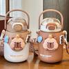 Capybara Children's Thermos Cup Girls' School Special Straw Water Cup Student New Large Capacity Crossbody Water Bottle