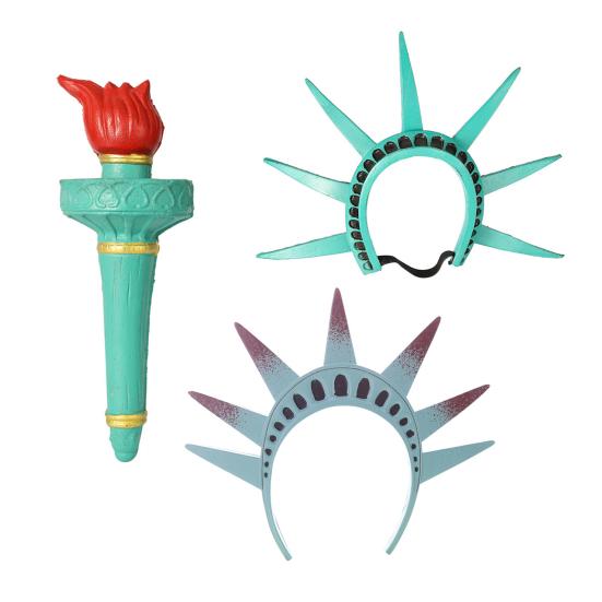 Yousheng Statue of Liberty Headband Crown Torch Cosplay Lady Liberty Costume Accessories 4th of July Independence Day Hair Hoop